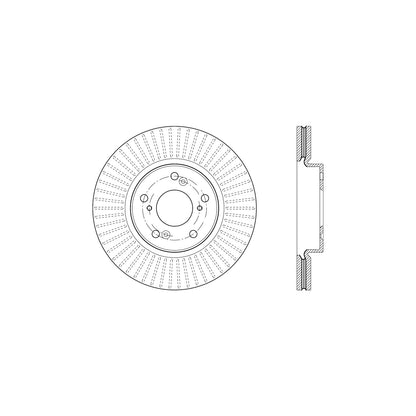 StopTech Sport Drilled/Slotted Brake Rotor; Front Left