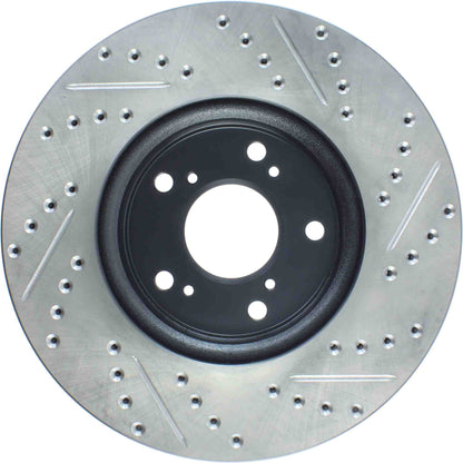 StopTech Sport Drilled/Slotted Brake Rotor; Front Right