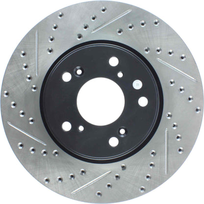 StopTech Sport Drilled/Slotted Brake Rotor; Front Right
