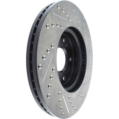 StopTech Sport Drilled/Slotted Brake Rotor; Front Right