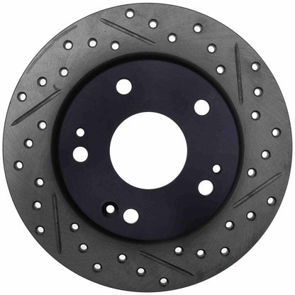 StopTech 16-18 Honda Civic EX/LX Sedan Slotted & Drilled Rear Left Rotor 127.40089L