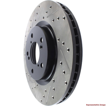 StopTech Sport Drilled/Slotted Brake Rotor; Front Right