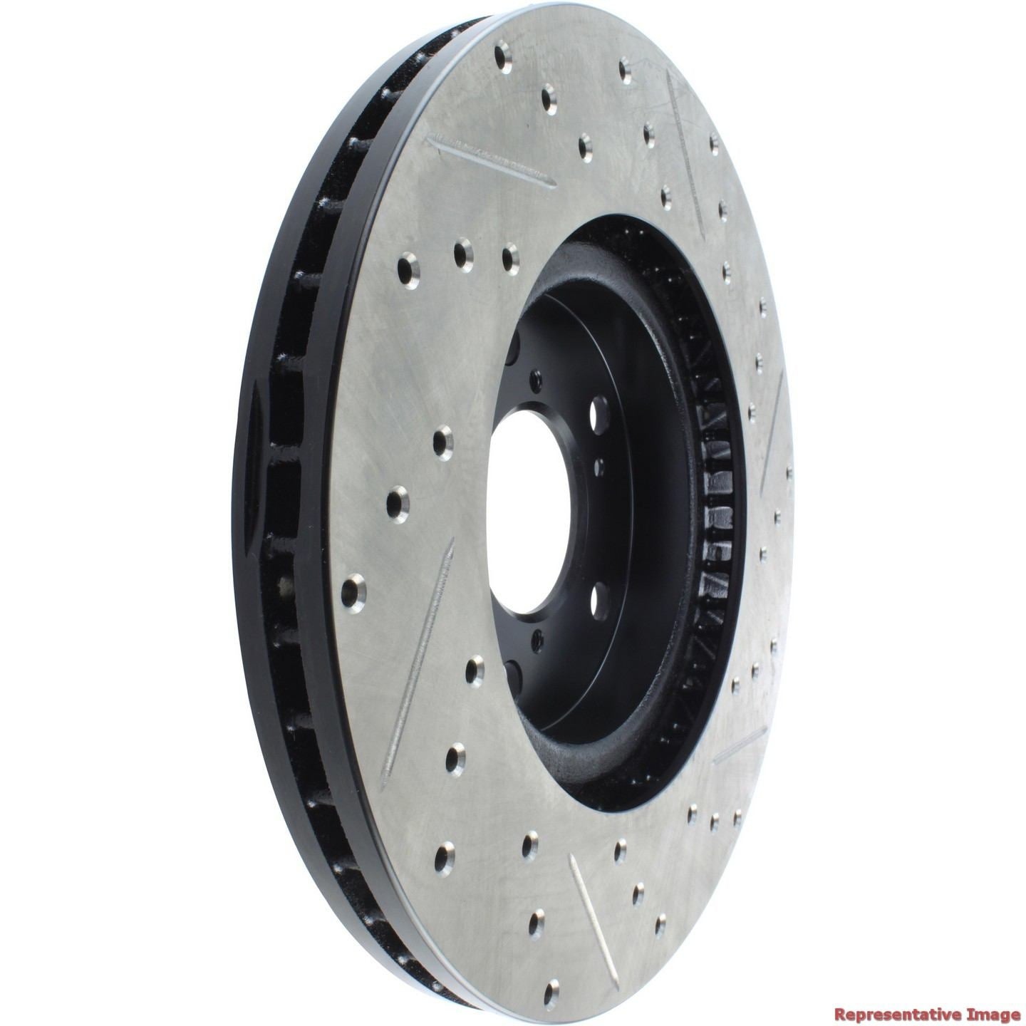 StopTech Sport Drilled/Slotted Brake Rotor; Front Right