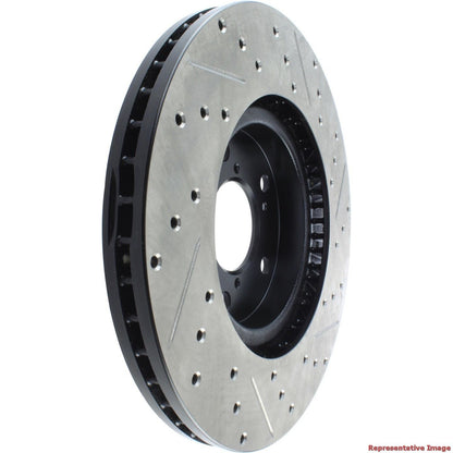 StopTech Sport Drilled/Slotted Brake Rotor; Front Right