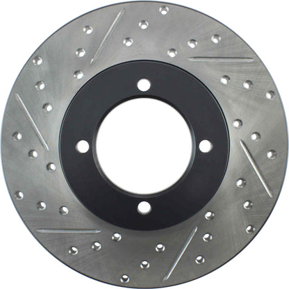 StopTech Sport Drilled/Slotted Brake Rotor; Front Right