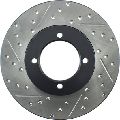 StopTech Sport Drilled/Slotted Brake Rotor; Front Right