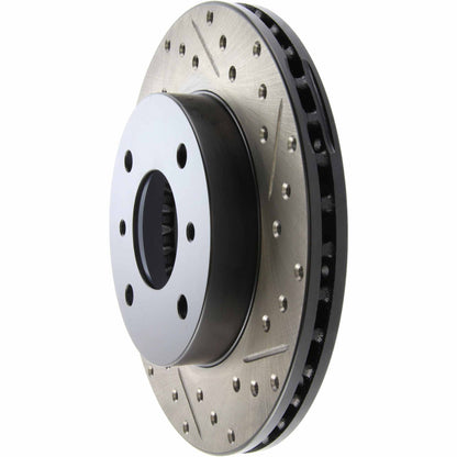 StopTech Sport Drilled/Slotted Brake Rotor; Front Left