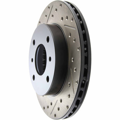 StopTech Sport Drilled/Slotted Brake Rotor; Front Right