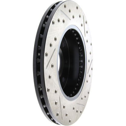 StopTech Sport Drilled/Slotted Brake Rotor; Front Right