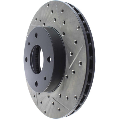 StopTech Sport Drilled/Slotted Brake Rotor; Front Left