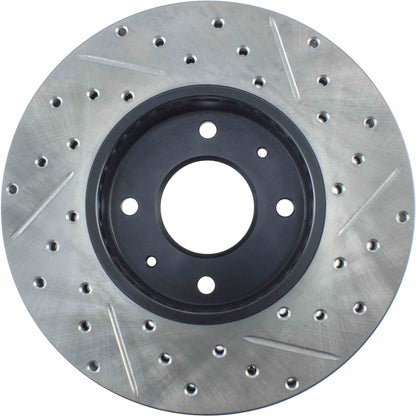 StopTech Sport Drilled/Slotted Brake Rotor; Front Right
