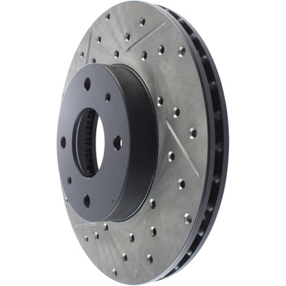 StopTech Sport Drilled/Slotted Brake Rotor; Front Right