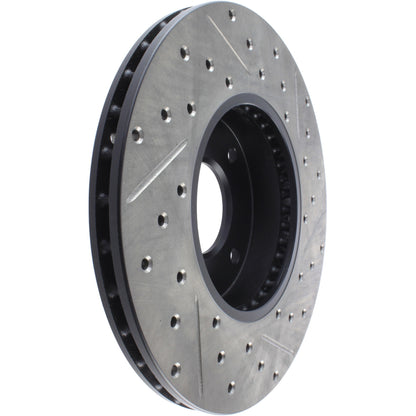 StopTech Sport Drilled/Slotted Brake Rotor; Front Right