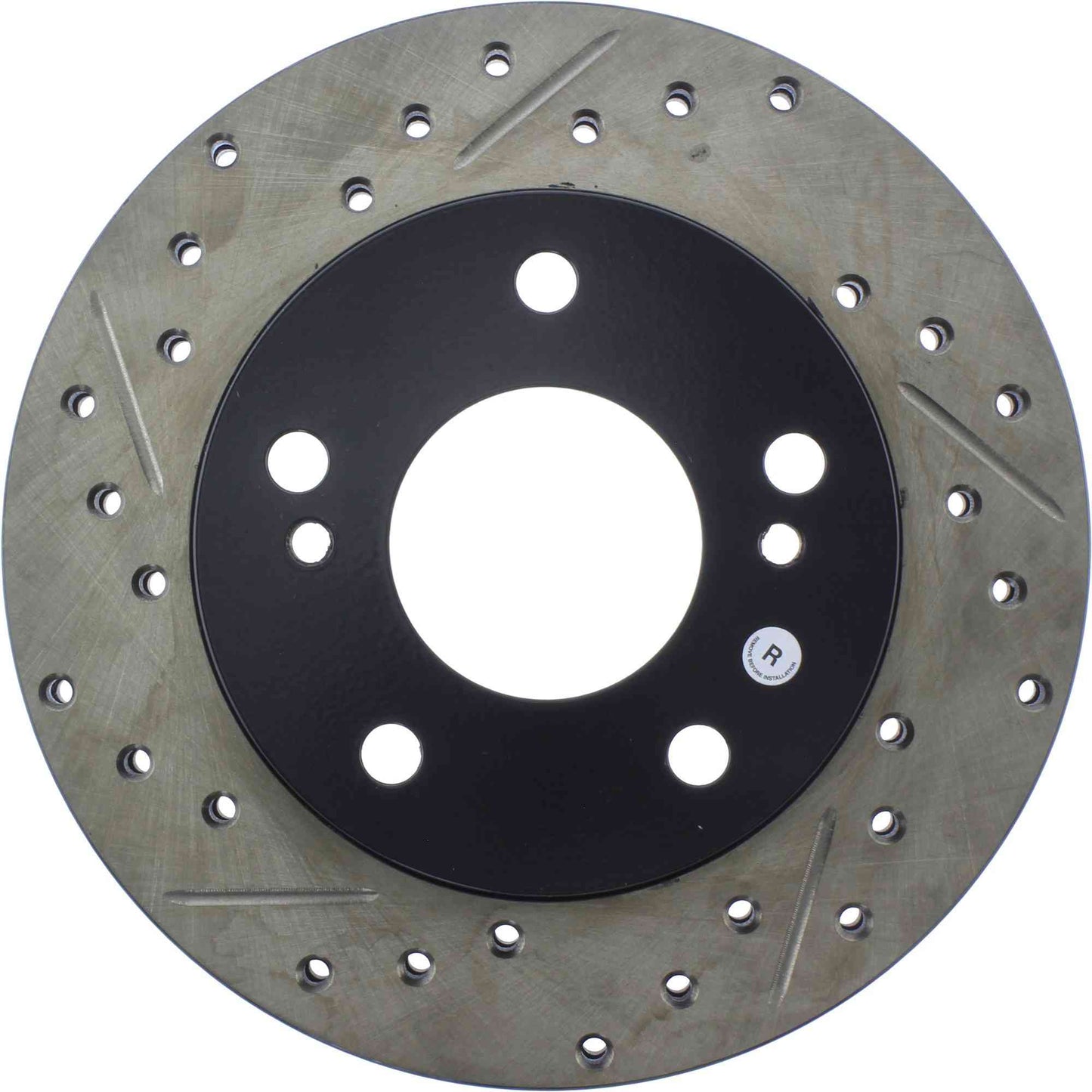 StopTech 94-96 Nissan 240SX SportStop Slotted & Drilled Front Right Rotor 127.42057R