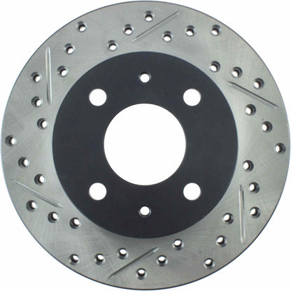 StopTech Sport Drilled/Slotted Brake Rotor; Front Right