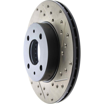 StopTech Sport Drilled/Slotted Brake Rotor; Front Left