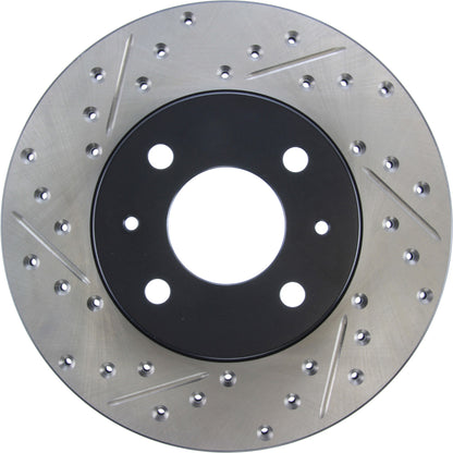 StopTech Sport Drilled/Slotted Brake Rotor; Front Right