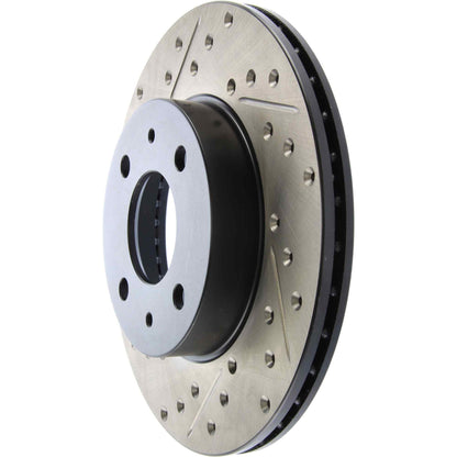 StopTech Sport Drilled/Slotted Brake Rotor; Front Right