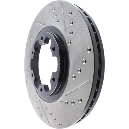 StopTech Sport Drilled/Slotted Brake Rotor; Front Left