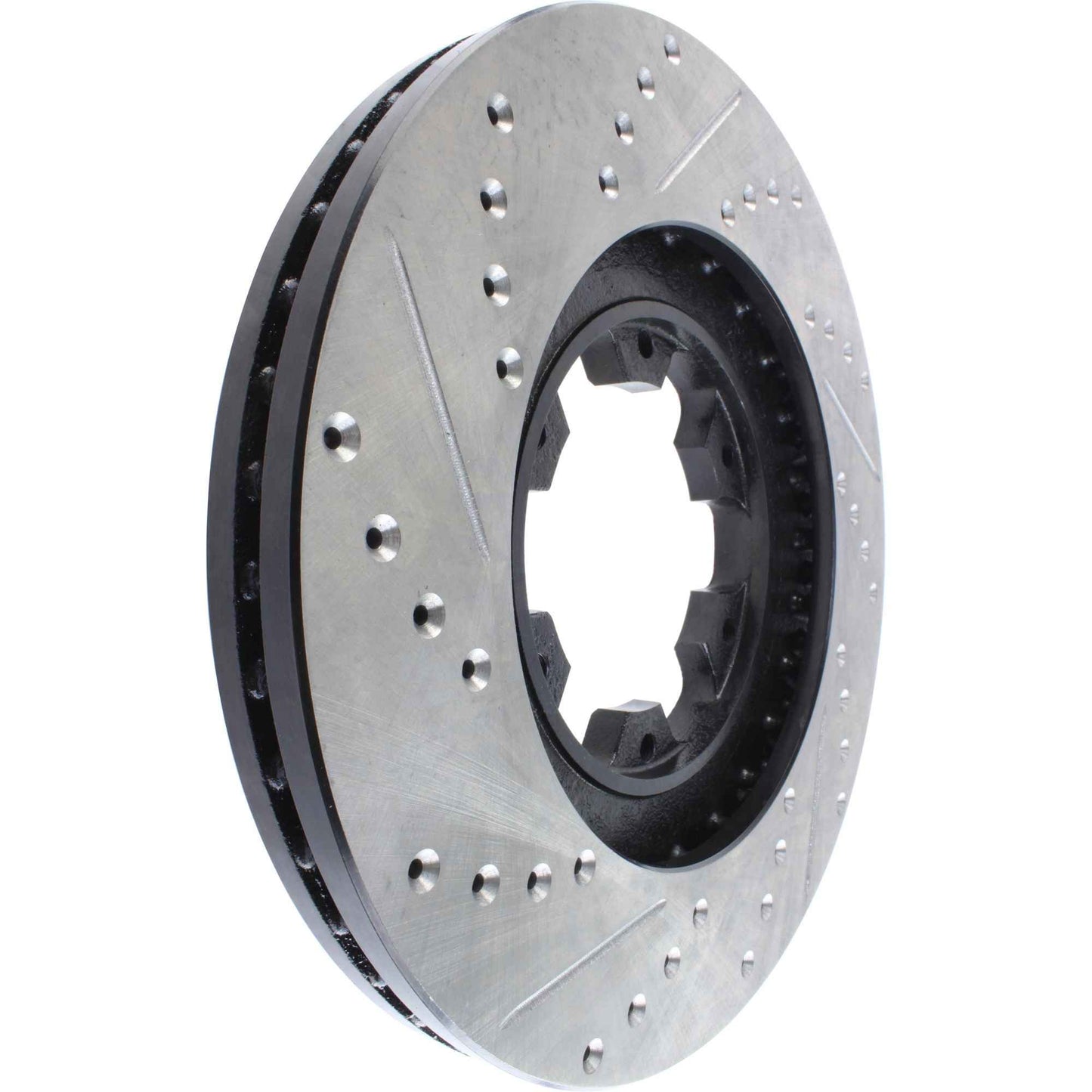 StopTech Sport Drilled/Slotted Brake Rotor; Front Left