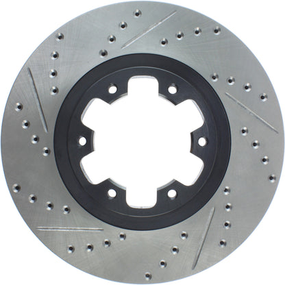 StopTech Sport Drilled/Slotted Brake Rotor; Front Right