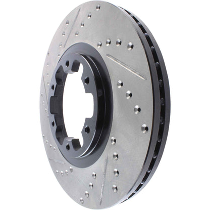 StopTech Sport Drilled/Slotted Brake Rotor; Front Right