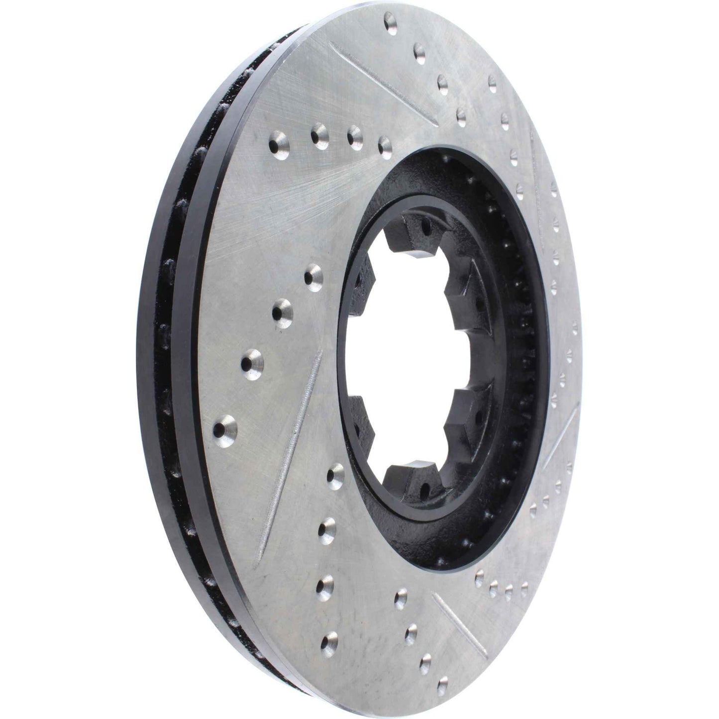 StopTech Sport Drilled/Slotted Brake Rotor; Front Right
