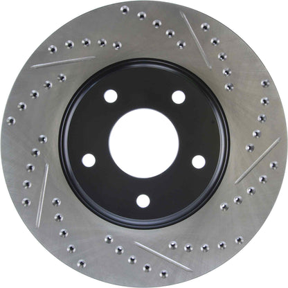 StopTech Sport Drilled/Slotted Brake Rotor; Front Left