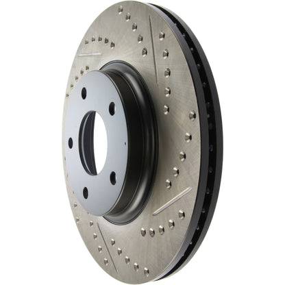 StopTech Sport Drilled/Slotted Brake Rotor; Front Left