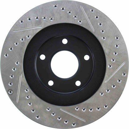 StopTech Sport Drilled/Slotted Brake Rotor; Front Right