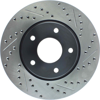 StopTech Sport Drilled/Slotted Brake Rotor; Front Left
