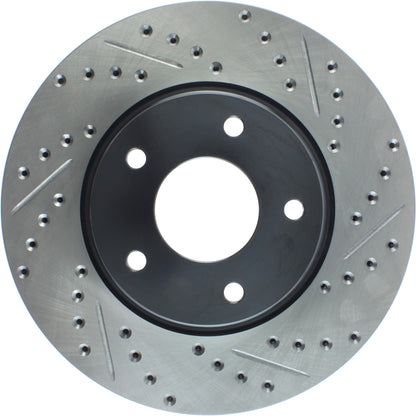 StopTech Sport Drilled/Slotted Brake Rotor; Front Left