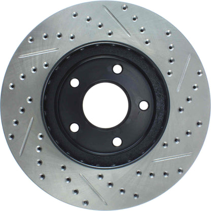 StopTech Sport Drilled/Slotted Brake Rotor; Front Right