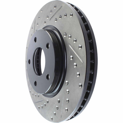 StopTech Sport Drilled/Slotted Brake Rotor; Front Right
