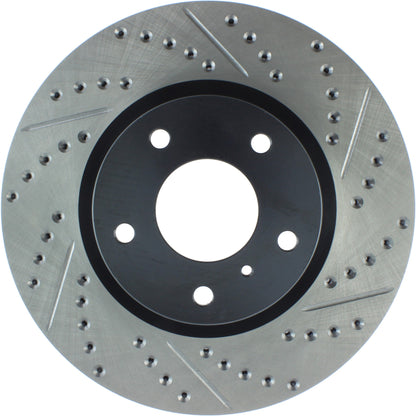 StopTech Sport Drilled/Slotted Brake Rotor; Front Left