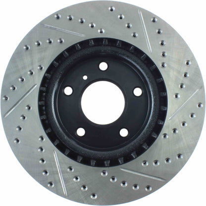 StopTech Sport Drilled/Slotted Brake Rotor; Front Right