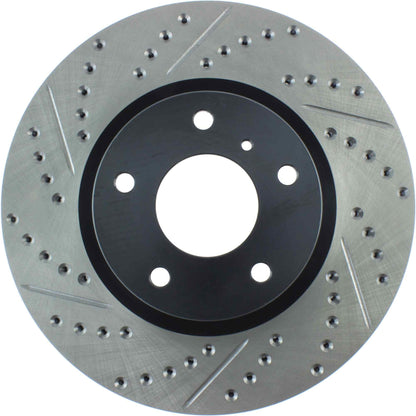 StopTech Sport Drilled/Slotted Brake Rotor; Front Right