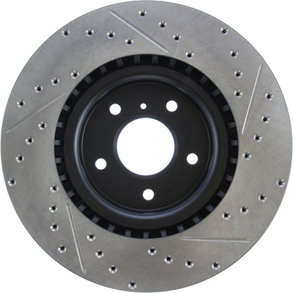 StopTech 03-04 Infiniti G35/03-08 Nissan 350Z Cryo Slotted & Drilled Front Right Rotor (w/Brembo) 127.42076CR