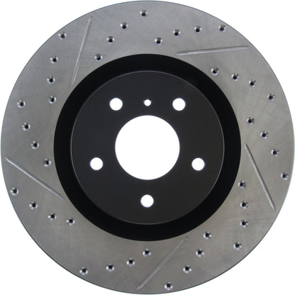 StopTech 03-04 Infiniti G35/03-08 Nissan 350Z Cryo Slotted & Drilled Front Right Rotor (w/Brembo) 127.42076CR
