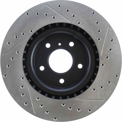 StopTech Sport Drilled/Slotted Brake Rotor; Front Right