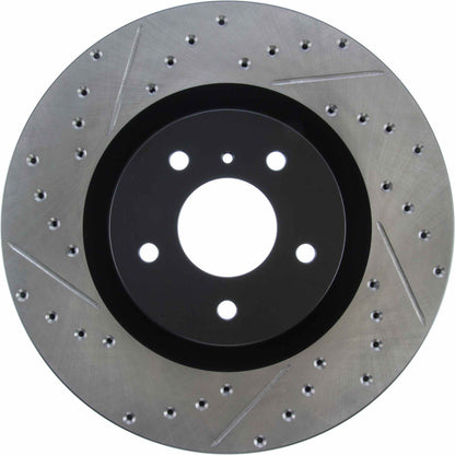 StopTech Sport Drilled/Slotted Brake Rotor; Front Right