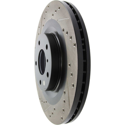 StopTech Sport Drilled/Slotted Brake Rotor; Front Right