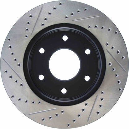 StopTech Sport Drilled/Slotted Brake Rotor; Front Left