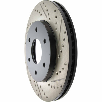 StopTech Sport Drilled/Slotted Brake Rotor; Front Left