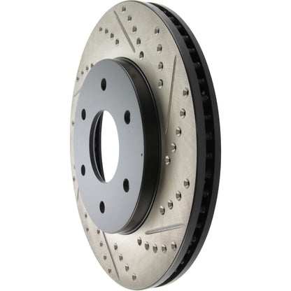 StopTech Sport Drilled/Slotted Brake Rotor; Front Left