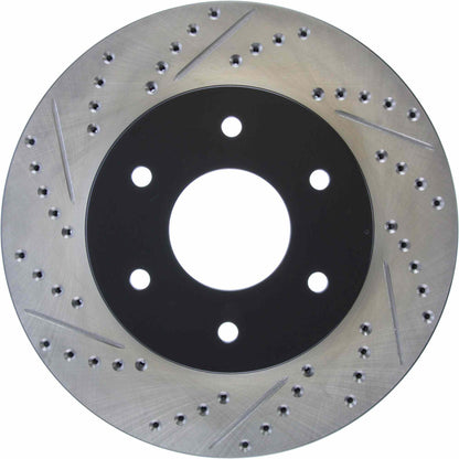 StopTech Sport Drilled/Slotted Brake Rotor; Front Right