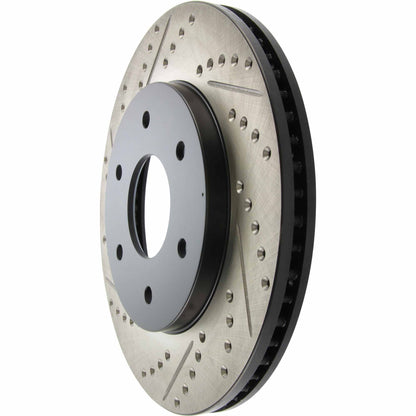 StopTech Sport Drilled/Slotted Brake Rotor; Front Right