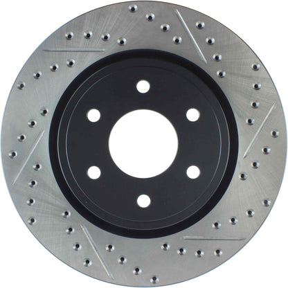 StopTech Sport Drilled/Slotted Brake Rotor; Front Left