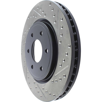 StopTech Sport Drilled/Slotted Brake Rotor; Front Left