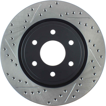 StopTech Sport Drilled/Slotted Brake Rotor; Front Right